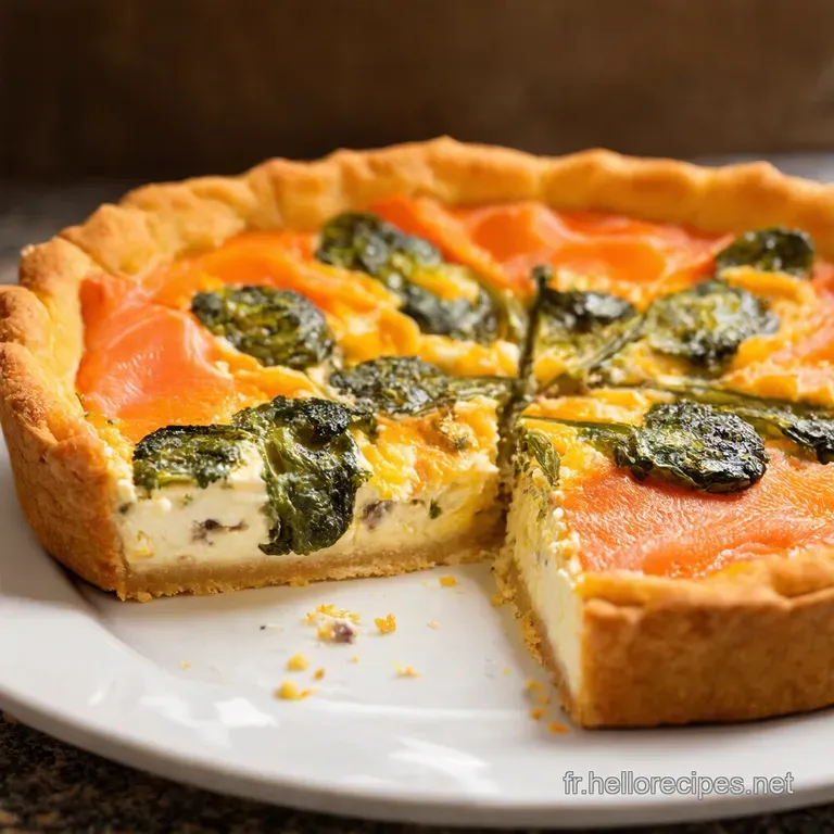 Tarte Fine &Eacute;pinards Ch&egrave;vre Et Saumon Fum&eacute; presentation