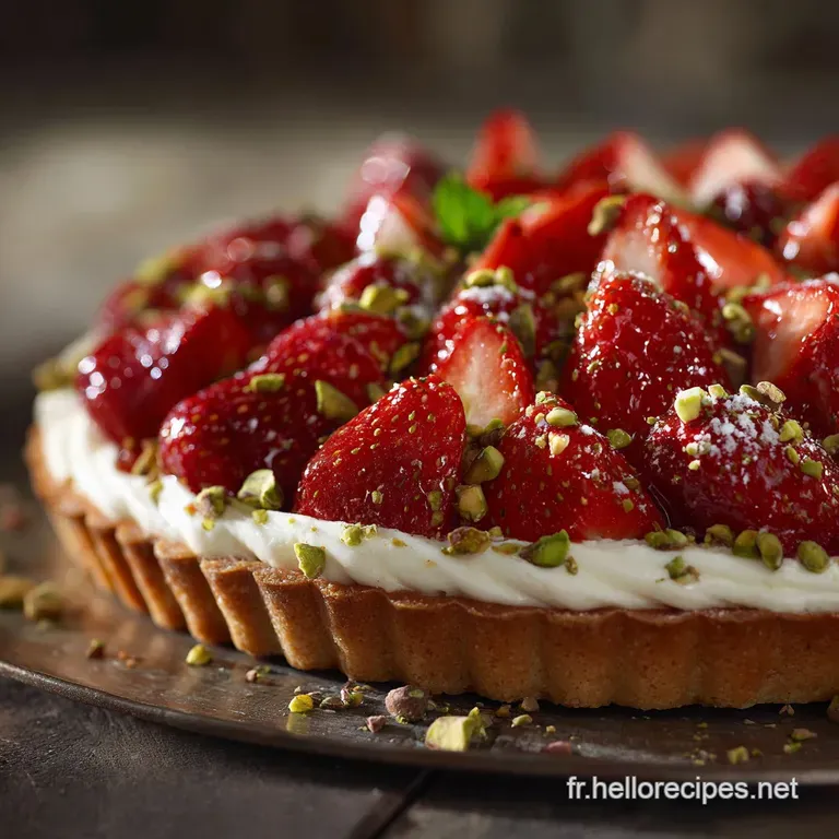 Tarte aux fraises et pistaches l&eacute;quilibre parfait de la p&acirc;tisserie de printemps