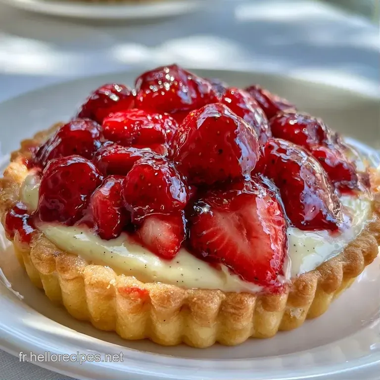 Part de tarte color&eacute;e pos&eacute;e sur une assiette blanche, r&eacute;v&eacute;lant des couches de cr&egrave;me lisse et un fond de biscuit dor&eacute;.