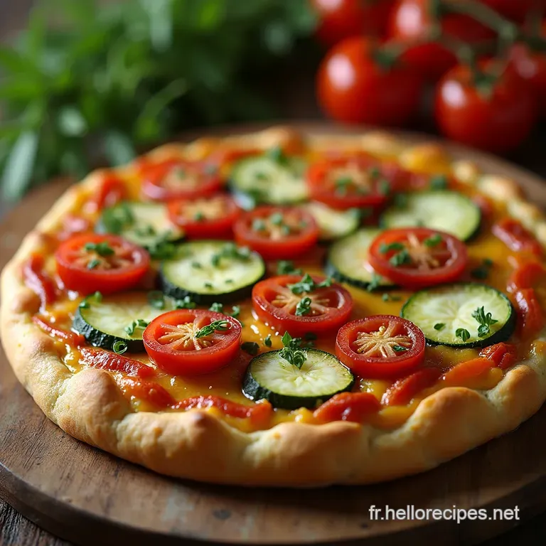 Tarte Rustique du Potager Courgettes Confites Tomates Anciennes et Chèvre presentation
