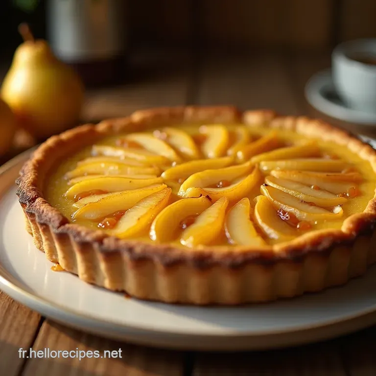 La Classique Bourgeoise Tarte Fine aux Poires Confites et Crème dAmandes Fondante presentation