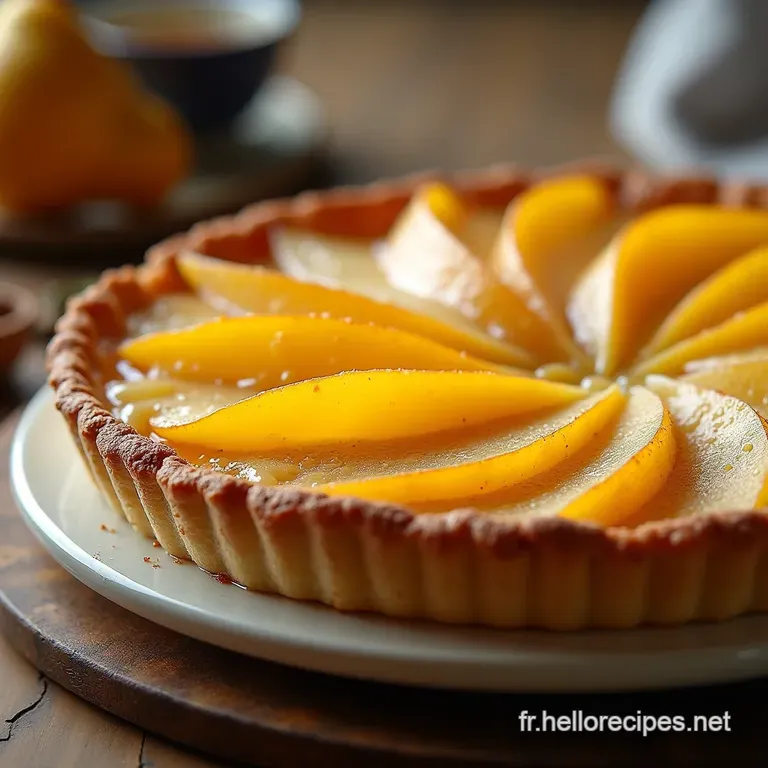 La Classique Bourgeoise Tarte Fine aux Poires Confites et Crème dAmandes Fondante