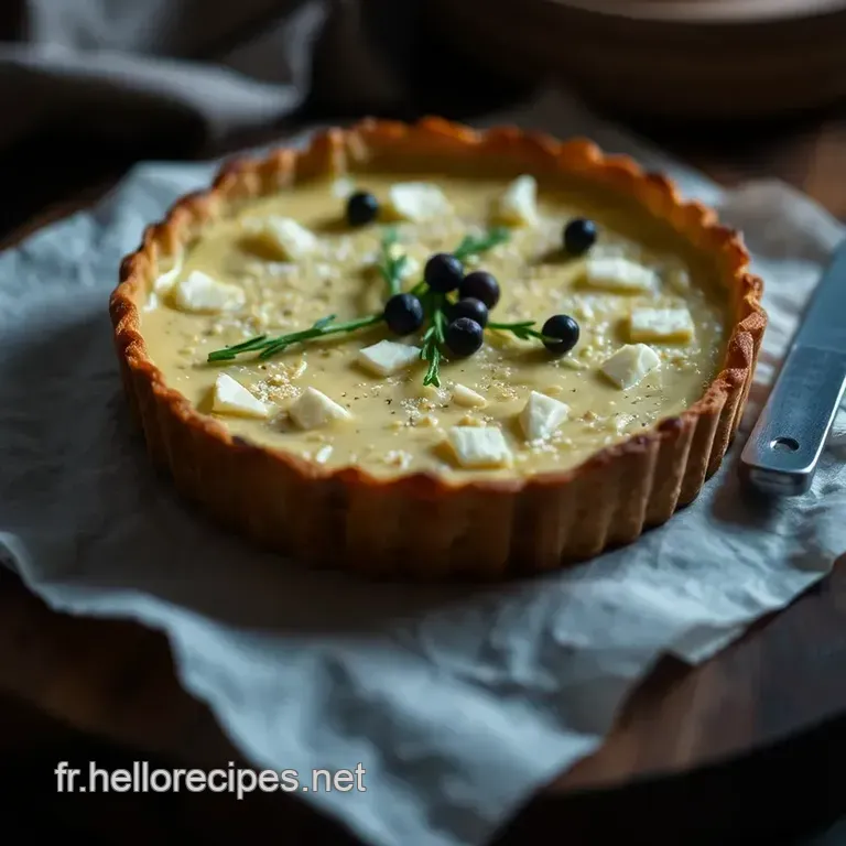 Tarte Rustique aux Épinards Frais et Chèvre Crémeux presentation