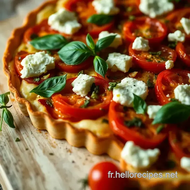Tarte Tomate Feta Rustique presentation