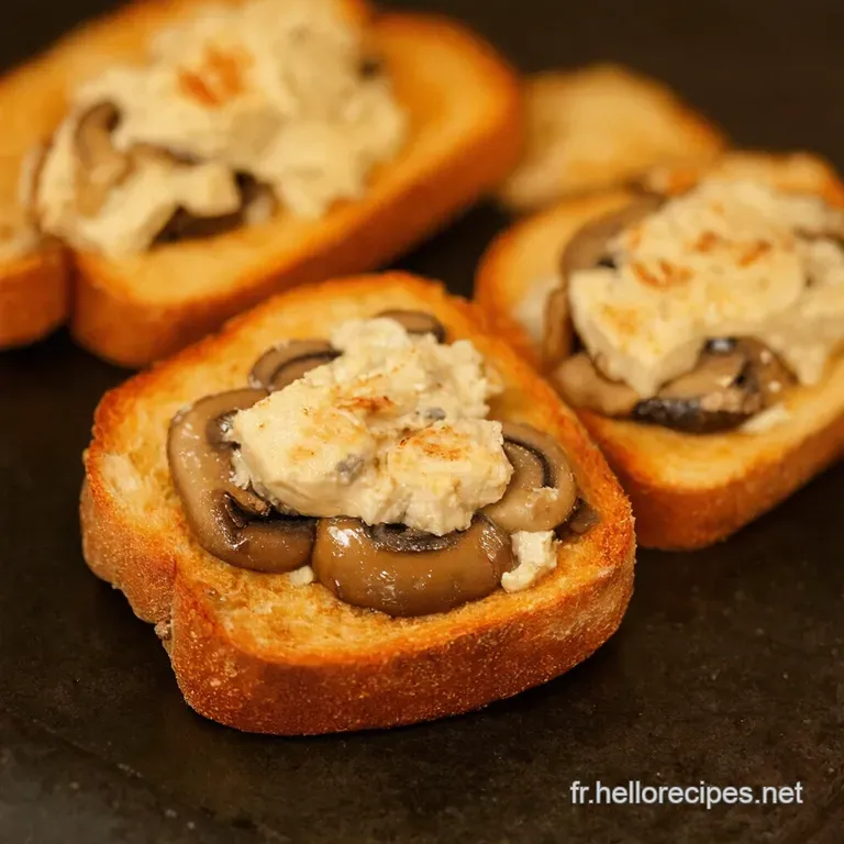 Tartines Gourmandes Aux Champignons Et Au Ch&egrave;vre Frais presentation