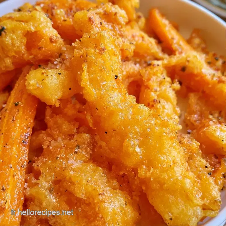 L&eacute;gumes enrob&eacute;s de p&acirc;te croustillante, dispos&eacute;s avec soin sur une assiette blanche avec un petit bol de sauce brune.