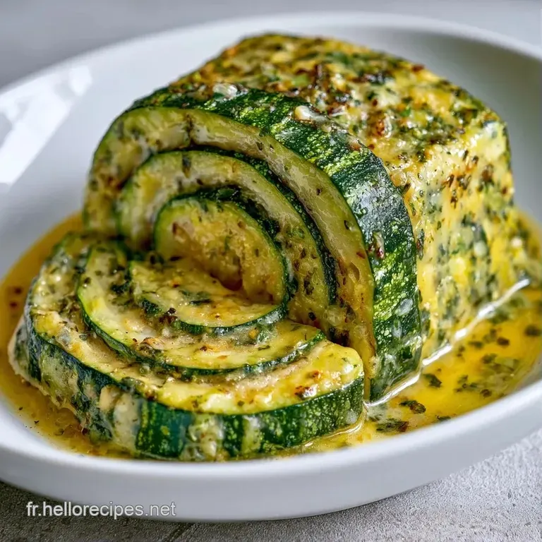 Fine tranche vert &eacute;meraude pos&eacute;e sur porcelaine blanche, agr&eacute;ment&eacute;e d'une feuille de menthe et d'un filet d'huile dor&eacute;e.