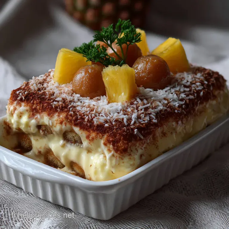 La Dlicieuse Recette De Tiramisu Lananas Et Coco Tropicale presentation