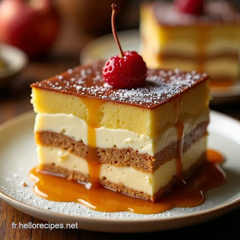 Tiramisu Cœur dAutomne Caramel au Beurre Salé Pommes Fondantes et Mascarpone Aérien presentation