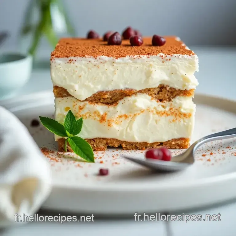 Tiramisu Sans Oeuf: Un Délice Italien Velouté presentation