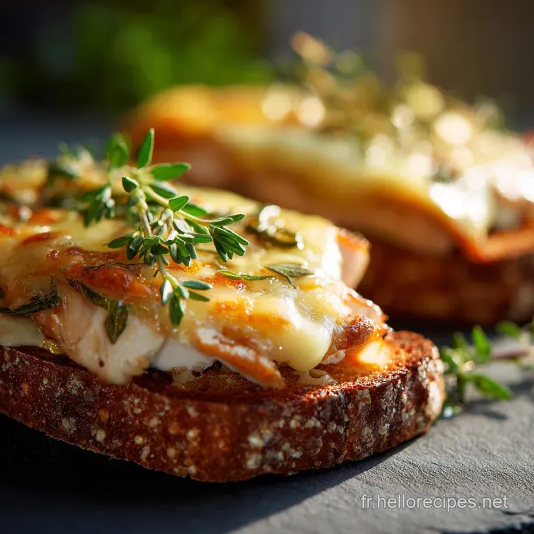 Toast au poulet et au fromage : Le Croque-Poulet dOr