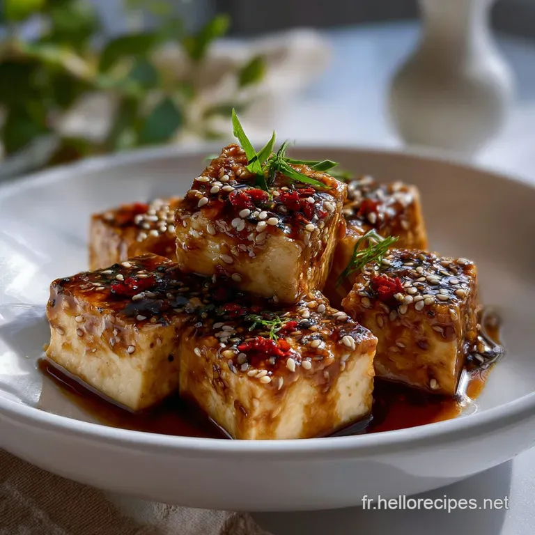 Recette De Tofu Marin La Sauce Soya Tahini Parfaite presentation