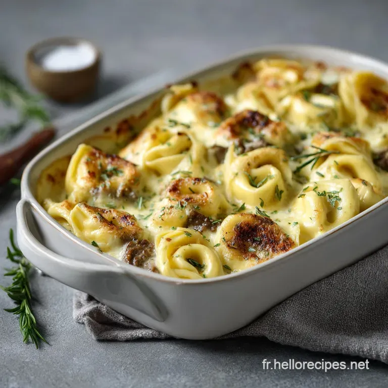 Tortellini Au Fromage Et Au Steak Sauce Provolone Maison Facile presentation