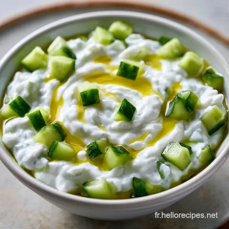 Dip blanc cr&eacute;meux dans un bol en terre cuite, entour&eacute; de triangles de pain pita grill&eacute; et de feuilles de menthe fra&icirc;che.