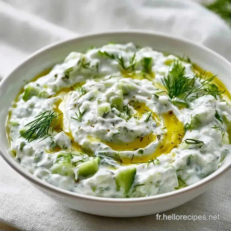 Cr&egrave;me blanche lisse dispos&eacute;e en spirale, ponctu&eacute;e de gouttes d'huile dor&eacute;e et d'herbes vertes sur une assiette &eacute;pur&eacute;e.