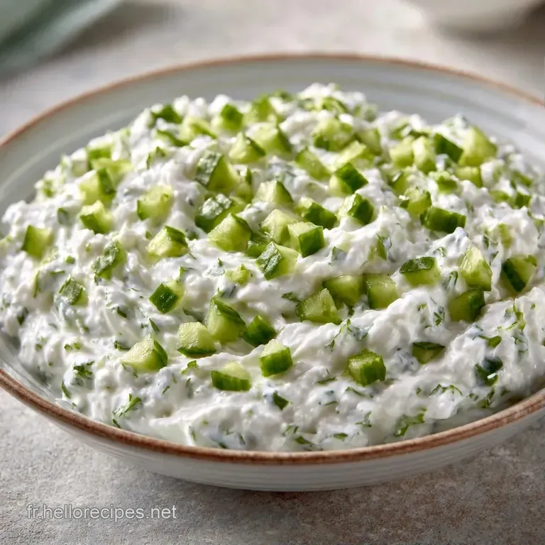 Bol blanc minimaliste rempli d'une sauce cr&eacute;meuse et fra&icirc;che, entour&eacute; de l&eacute;gumes croquants sur une table lumineuse.