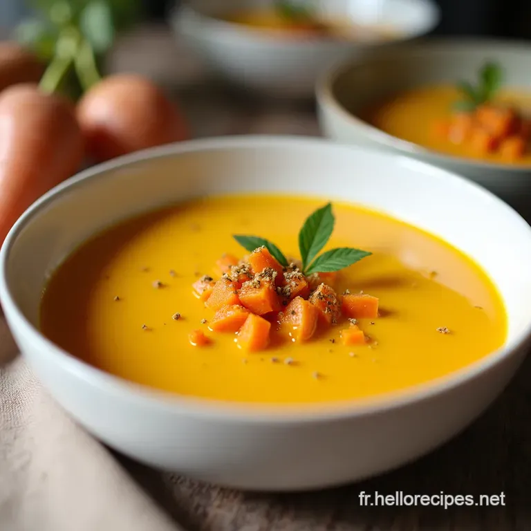 Soupe Carottes Coco Curcuma et Coriandre Velouté Facile et Exotique