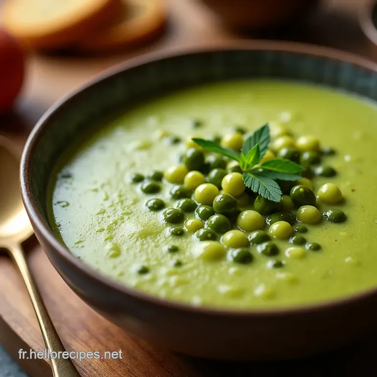 Velout&eacute; Dasperges Vertes Et Pois Chiches presentation