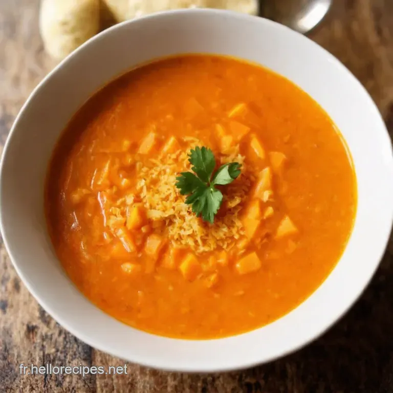 Velout&eacute; De Lentilles Corail Carottes Et Coco presentation