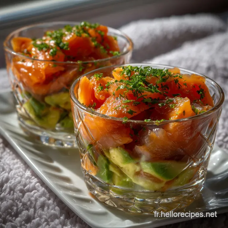 Verrines Ap&eacute;ro Facile Avocat Saumon