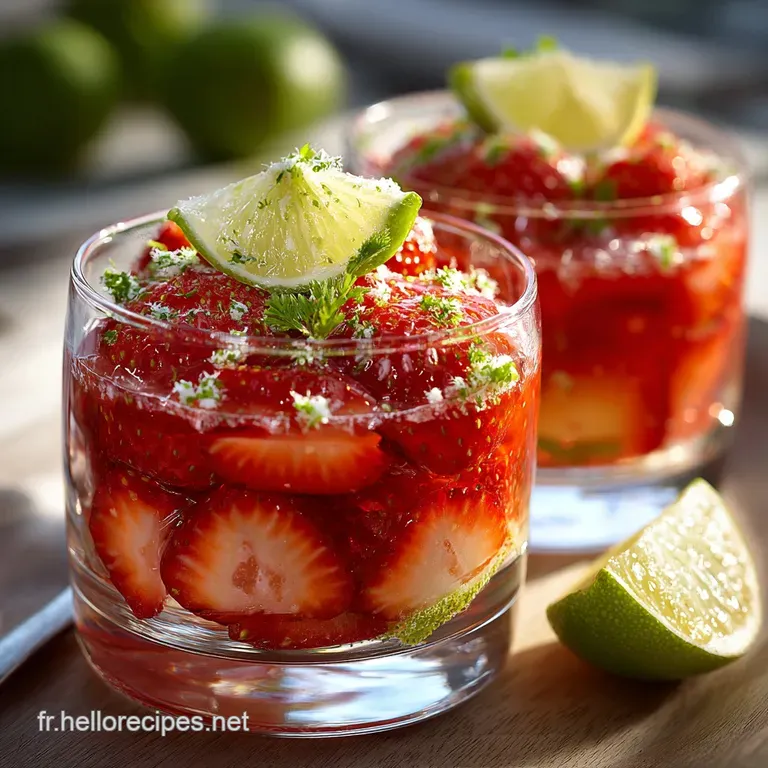 Le P&eacute;ch&eacute; Mignon Sans Four Verrines Cr&eacute;m&eacute;es Fraise Citron Vert Sabl&eacute; Croustillant presentation