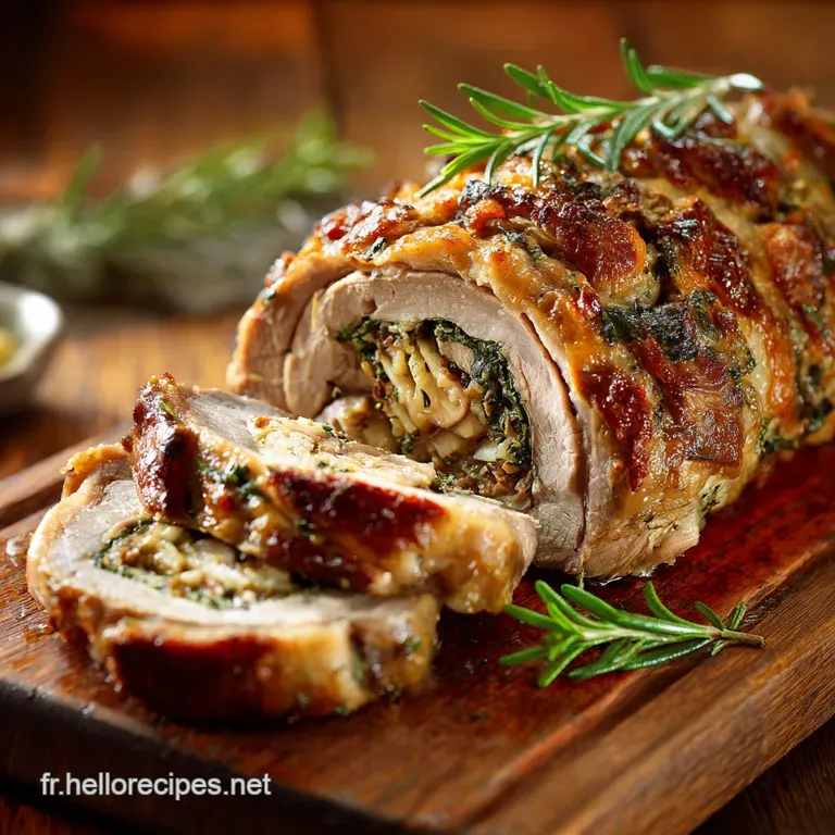 Viande De F&ecirc;te : R&ocirc;ti De Veau Cro&ucirc;te Dherbes Et Sa Sauce Cr&eacute;meuse presentation