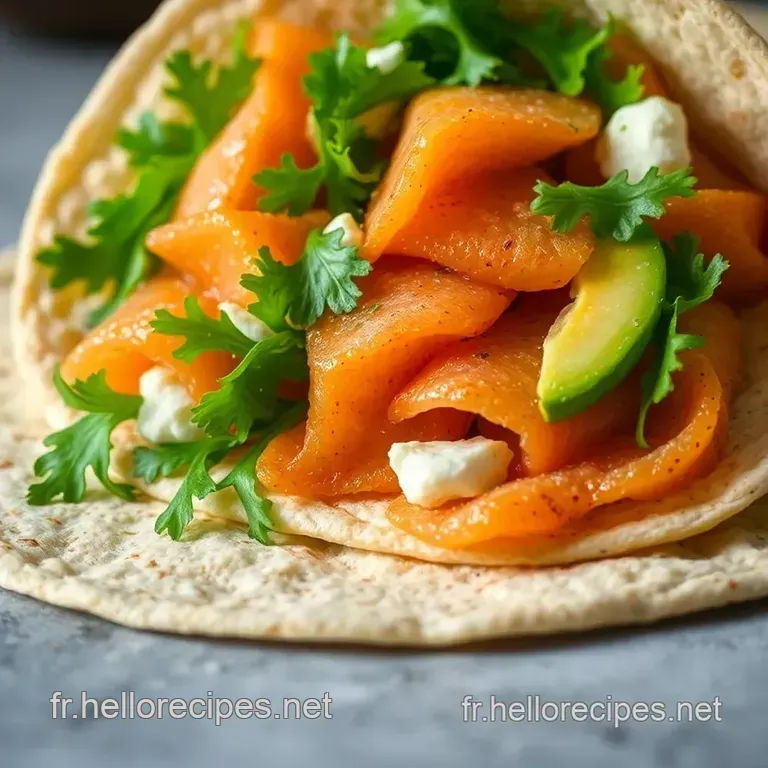 Wraps au Saumon Fumé et Avocat presentation