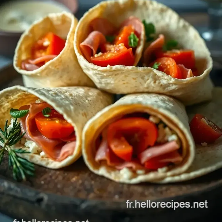 Wraps Jambon-Fromage Sauce Blanche presentation
