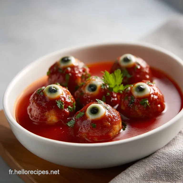 A rustic white bowl brimming with deep red tomato sauce, dotted with soft, round dumplings, artfully arranged.